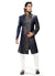 Blue Brocade Silk Indian Wedding Indo-Western Sherwani For Men