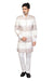 White & Brown Imported Silk Indian Wedding Indo-Western Sherwani For Men