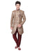 Brown Brocade Silk Indian Wedding Indo-Western Sherwani For Men