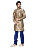 Brown Ghicha Silk Indian Wedding Indo-Western Sherwani For Men