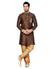 Brown Ghicha Silk Indian Wedding Indo-Western Sherwani For Men