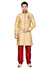 Cream Dupioni Raw Silk Indian Wedding Indo-Western Sherwani For Men