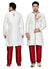 White Jacquard Silk Indian Wedding Indo-Western Sherwani For Men