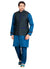 Blue Fabric Silk Indian Wedding Indo-Western Sherwani For Men