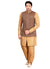 Brown Cotton Silk Indian Wedding Indo-Western Sherwani For Men
