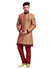 Brown Jacquard Silk Indian Wedding Indo-Western Sherwani For Men