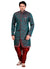 Maroon Jacquard Silk Indian Wedding Indo-Western Sherwani For Men