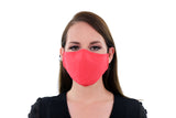 2 Pack Red Reusable Face Masks 3 Layer Cotton Fabric with Pocket for Filter, Nose Strip and Adjustable Ear Loops