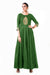 Bottle Green Leaf Hand Embroidered Silk Anarkali Gown