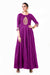 Purple Leaf Hand Embroidered Silk Anarkali Gown