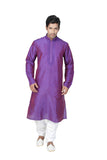 Saris and Things Violet Dupioni Raw Silk Readymade Ethnic Indian Kurta Pajama for Men