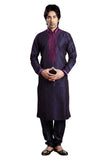 Saris and Things Blue Art Silk & Dupioni Raw Silk Readymade Ethnic Indian Kurta Pajama for Men