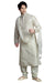 Saris and Things White Art Silk & Dupioni Raw Silk Readymade Ethnic Indian Kurta Pajama for Men