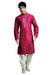 Saris and Things Fuchsia Art Silk Readymade Ethnic Indian Kurta Pajama for Men