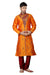 Saris and Things Orange Dupioni Raw Silk Readymade Ethnic Indian Kurta Pajama for Men