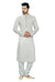 Saris and Things Gray Cotton Silk Readymade Ethnic Indian Kurta Pajama for Men