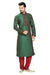 Saris and Things Red & Green Art Silk Readymade Ethnic Indian Kurta Pajama for Men