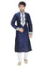 Saris and Things Blue Art Silk Readymade Ethnic Indian Kurta Pajama for Men