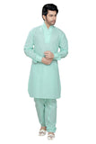 Saris and Things Green Cotton Readymade Ethnic Indian Kurta Pajama for Men