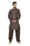 Saris and Things Brown Cotton Readymade Ethnic Indian Kurta Pajama for Men