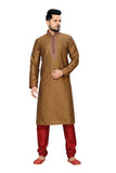 Saris and Things Brown Ghicha Silk Readymade Ethnic Indian Kurta Pajama for Men