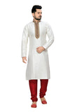 Saris and Things White Silk Readymade Ethnic Indian Kurta Pajama for Men