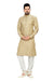Saris and Things Cream Jacquard Readymade Ethnic Indian Kurta Pajama for Men