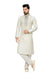 Saris and Things White Art Silk & Jacquard Readymade Ethnic Indian Kurta Pajama for Men