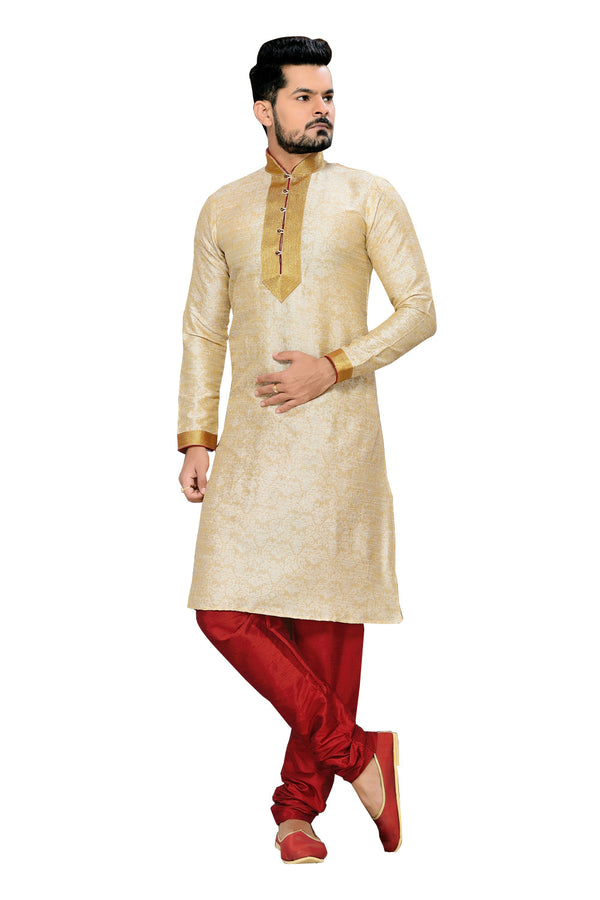 Saris and Things Beige Readymade Ethnic Indian Kurta Pajama for Men