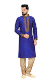 Saris and Things Blue Art Silk Readymade Ethnic Indian Kurta Pajama for Men
