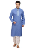 Saris and Things Blue Art Silk Readymade Ethnic Indian Kurta Pajama for Men