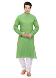 Saris and Things Green Cotton Readymade Ethnic Indian Kurta Pajama for Men