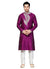 Saris and Things Purple Jacquard Readymade Ethnic Indian Kurta Pajama for Men
