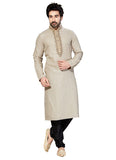 Saris and Things Gray Linen Readymade Ethnic Indian Kurta Pajama for Men