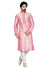 Saris and Things Pink Dupioni Raw Silk Readymade Ethnic Indian Kurta Pajama for Men
