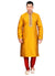 Saris and Things Yellow Dupioni Raw Silk Readymade Ethnic Indian Kurta Pajama for Men