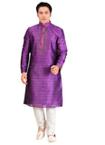 Saris and Things Purple Silk Readymade Ethnic Indian Kurta Pajama for Men