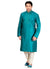 Saris and Things Blue Dupioni Raw Silk Readymade Ethnic Indian Kurta Pajama for Men