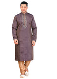 Saris and Things Brown Silk Readymade Ethnic Indian Kurta Pajama for Men