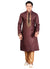 Saris and Things Brown Jacquard Readymade Ethnic Indian Kurta Pajama for Men
