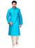 Saris and Things Blue Dupioni Raw Silk Readymade Ethnic Indian Kurta Pajama for Men