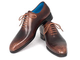 Paul Parkman Men's Camel & Brown Wholecut Oxfords Shoes (ID#KR254CML) Size 7.5 D(M) US
