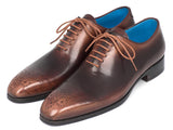 Paul Parkman Men's Camel & Brown Wholecut Oxfords Shoes (ID#KR254CML)