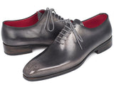 Paul Parkman Men's Gray & Black Wholecut Oxfords Shoes (ID#KR254GRY) Size 6.5-7 D(M) US