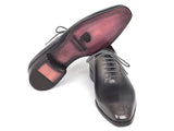 Paul Parkman Men's Gray & Black Wholecut Oxfords Shoes (ID#KR254GRY) Size 8-8.5 D(M) US
