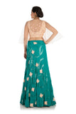 Hand Embroidery Bottle Green Lehenga Set