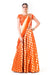 Orange Brocade Lehenga With A Chiffon Dupatta And Hand Embroidered Silk Blouse