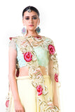 Lemon Green Chiffon Lehenga With A Sea Green Blouse And MulticolorDupatta