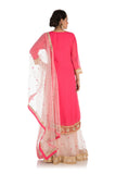 Rani Pink Gota Work Kurti With Attached Ghagra