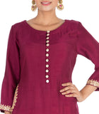 Hand Embroidered Purple & Mustard Yellow Pallazo Set